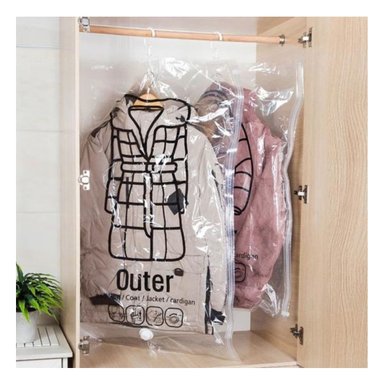 BOLSA AL VACÍO RYBIU HO32146 DE ROPA TIPO COLGADOR TRANSPARENTE