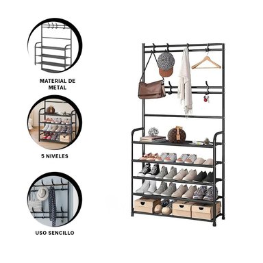 ZAPATERA RYBIU CURVO NEGRO ORGANIZADORA 5 NIVELES - 3