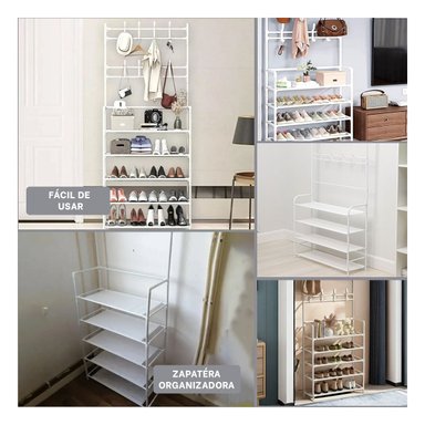 PORTAZAPATO VERTICAL ORGANIZADOR PARA CLOSET 5 NIVELES BLANCO - 5