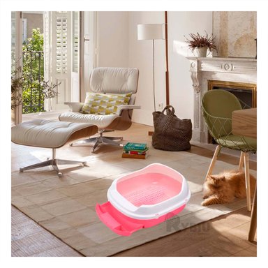 ARENERO GATO RYBIU MA30897 CON FUENTE MOVIBLE ROSADO + STICKERS