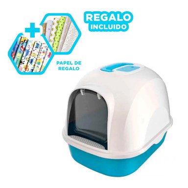 ARENERO GATO RYBIU MA30912 PORTÁTIL CELESTE + PAPEL REGALO