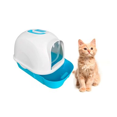 ARENERO GATO RYBIU MA30912 CERRADO INCLUYE BANDEJA EXTRAÍBLE CELESTE