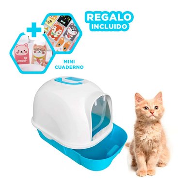 ARENERO GATO RYBIU MA30912 CERRADO COLOR CELESTE + AGENDITA