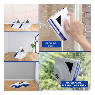 MEDIO MANUAL VIDRIOS MAGNETICO TRIANGULAR AZUL AMARILLO PARA VENTANAS - 5