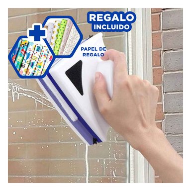 SET RYBIU LIMPIADOR MAGNETICO VIDRIO AZUL + PAPEL REGALO