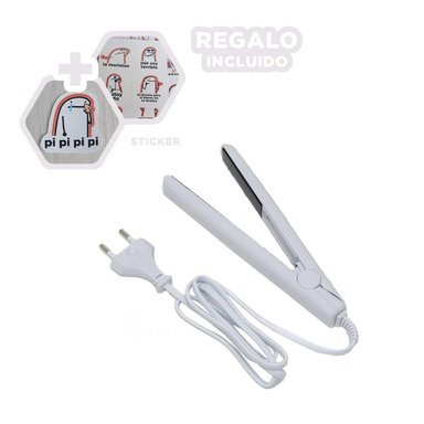 PLANCHA RYBIU BE30318 RESISTENTE ALISADOR MINI BLANCO + REGALO STICKERS