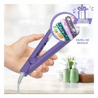 PLANCHA RYBIU BE30320 PORTATIL MINI CABELLO LILA + PAPEL REGALO