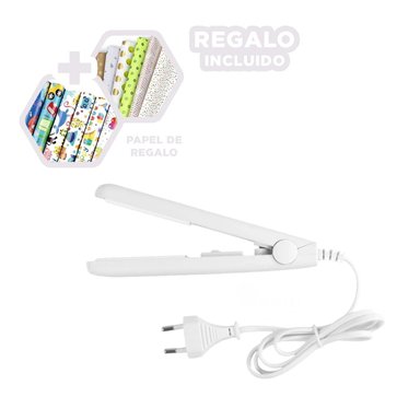 PLANCHA RYBIU BE30318 PORTATIL MINI CABELLO BLANCO + PAPEL REGALO