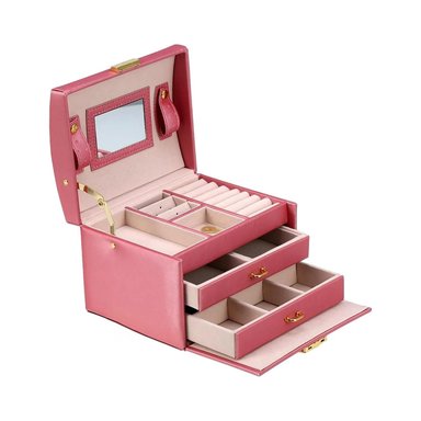 JOYERO RYBIU BE30330 ROSADO ORGANIZADOR DE 3 NIVELES ESPACIOSO