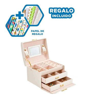JOYERO RYBIU BE30329 BLANCO COMPACTO DE 3 NIVELES DE Y PAPEL DE REGALO