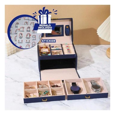 ORGANIZADOR RYBIU BE30328 AZUL COMPACTO JOYAS DE Y STICKERS