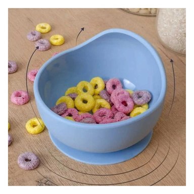 PLATO RYBIU CELESTE SILICONA + CUCHARA BEBE