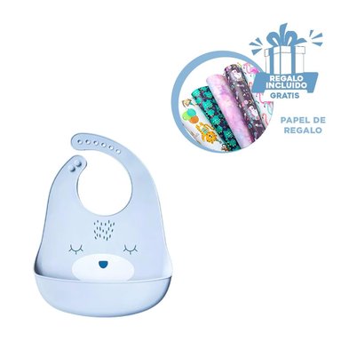 BABERO RYBIU BE32157 SILICONA + PAPEL REGALO CELESTE