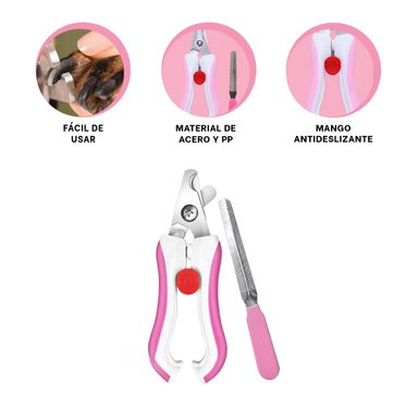 CORTAUÑAS PERRO Y GATO RYBIU PP26L CON LIMA ROSADO - 3