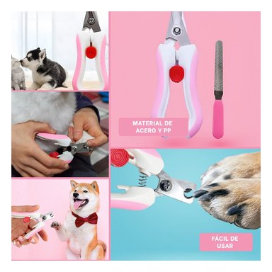CORTAUÑAS PERRO Y GATO RYBIU PP26L CON LIMA ROSADO - 5
