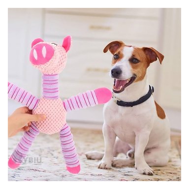 PELUCHE FELPA PERRO Y GATO MA29653 RYBIU FORMA CHANCHO TONO ROSADO