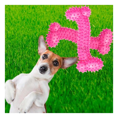 JUGUETE PERRO MA29652013 RYBIU RESISTENTE TONO ROSADO Y STICKERS