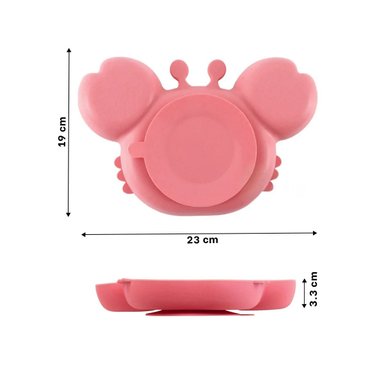 PLATO RYBIU CANGREJO BE32153 ROSADO + STICKERS NIÑAS - 4
