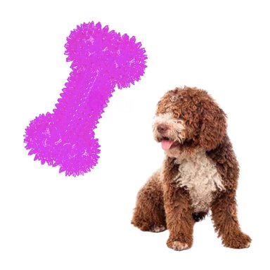JUGUETE CHIRRIANTE EN FORMA DE HUESO PARA PERROS MORADO
