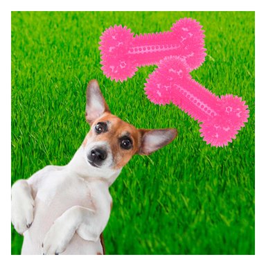 SET PERRO MA29848 RYBIU PARA CON LUZ LED ROSADO Y PAPEL DE REGALO