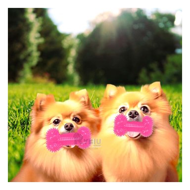 SET JUEGO PERRO MA29848 RYBIU LUZ LED ROSADO Y STICKERS