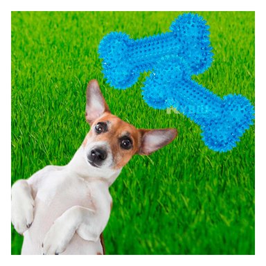 SET PERRO MA29852 RYBIU PARA CON LUZ LED TONO CELESTE Y PAPEL DE REGALO