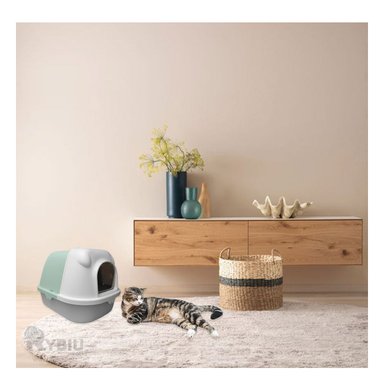 ARENERO GATO RYBIU MA30041 CERRADO CON OREJITAS Y PALA CERNIDORA VERDE PLOMO