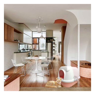 ARENERO GATO RYBIU MA30040 PARA INTERIORES DE CASA CON CUBIERTA Y PALA ROSADO Y NARANJA + AGENDITA