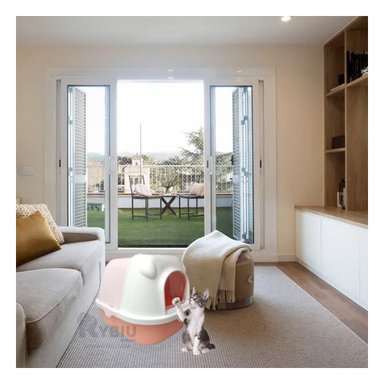 ARENERO GATO RYBIU MA30040 PARA INTERIORES DE CASA CON CUBIERTA Y PALA ROSADO Y NARANJA + AGENDITA - 4