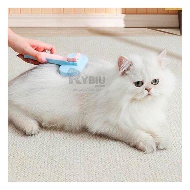 CEPILLO GATO RYBIU MA29962 CON BOTON DE LIMPIEZA DE ROSADO + STICKERS