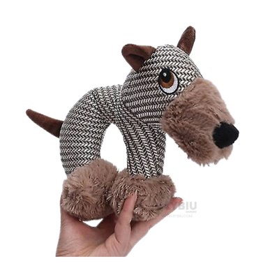 PELUCHE ACOLCHONADO DE FELPA PERROS MA30070 RYBIU BEIGE Y MARRON +AGENDITA - 2