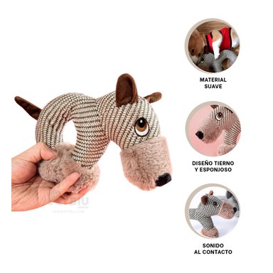 PELUCHE ACOLCHONADO DE FELPA PERROS MA30070 RYBIU BEIGE Y MARRON +AGENDITA - 3