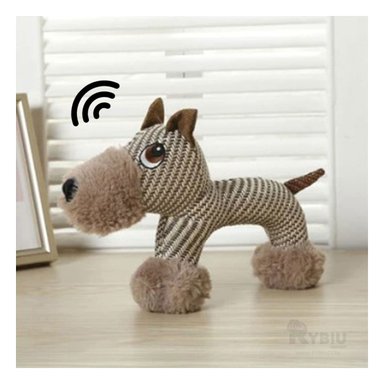 PELUCHE PERROS MA30070 RYBIU TIERNO CON RAYAS BEIGE Y MARRON +PAPEL DE REGALO