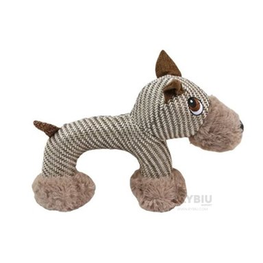 PELUCHE PERROS MA30070 RYBIU DE CABALLO A RAYAS CON SONIDO EN TONO BEIGE Y MARRON