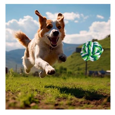 PELOTA ALGODON PERROS MA29957 RYBIU TRENZADA HECHO DE LAVABLE VERDE +STICKERS