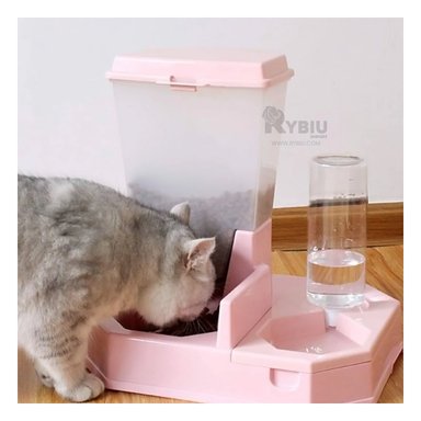 DISPENSADOR PERRO Y GATO MA29661 SUMINISTRO ALIMENTO ROSADO Y AGENDITA RYBIU