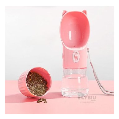 DISPENSADOR PERRO Y GATO MA29118 FUNCIONAL AGUA TONO ROSADO Y AGENDITA RYBIU