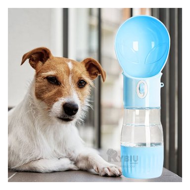 DISPENSADOR AGUA PERRO Y GATO MA29117 FORMA OVNI TONO CELESTE RYBIU
