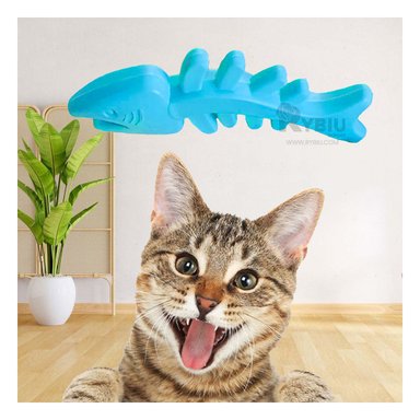 JUGUETE PERROS Y GATOS MA29082 RYBIU ESPINA DE PESCADO EN VERDE AGUA +PAPEL DE REGALO