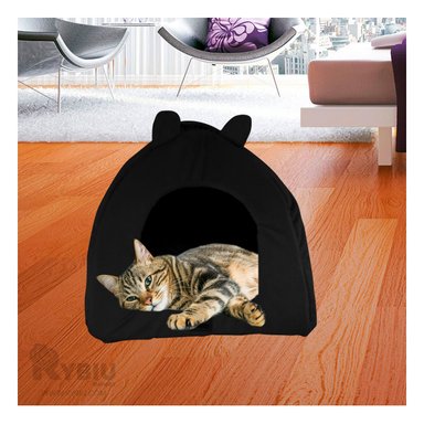 CAMA GATOS MA29088 RYBIU ACOGEDORA PARA FELINOS EN TONO NEGRO + AGENDITA