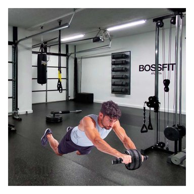 RUEDA ABDOMINAL RYBIU DE30659 EJERCISIOS NEGRO