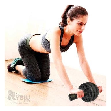 RUEDA RYBIU DE30659 PORTATIL EJERCICIO NEGRO + REGALO STICKERS