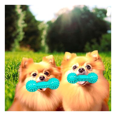 JUGUETE PERROS MA29645 RYBIU DIVERTIDO EN FORMA DE PESA VERDE AGUA +AGENDITA