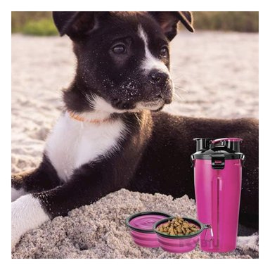 BEBEDERO PERRO Y GATO MA29627 PLATO PLEGABLE COLOR ROSADO Y AGENDITA RYBIU