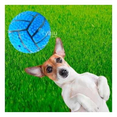 PELOTA PERROS MA29647 RYBIU DURADERA COLOR AZUL +STICKERS