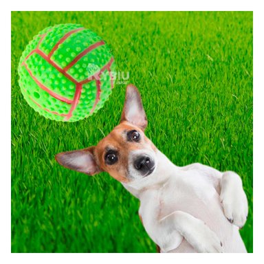 PELOTA PERROS MA29646 RYBIU DURADERA COLOR VERDE +STICKERS