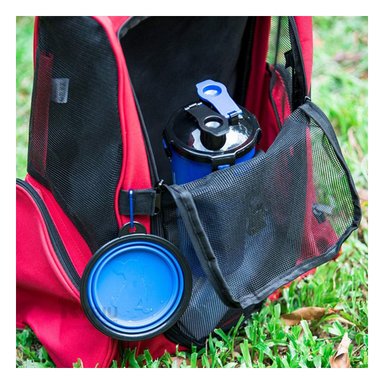 BEBEDERO PERRO Y GATO MA29628 PORTÁTIL PLATO PLEGABLE COLOR AZUL RYBIU