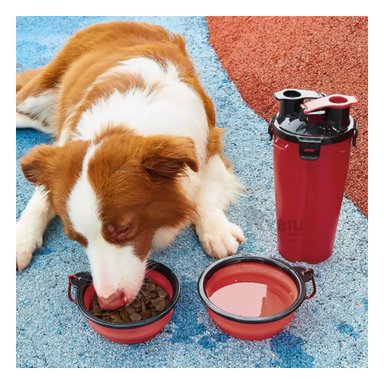 BEBEDERO PERRO Y GATO MA29629 RESISTENTE MASCOTA TONO ROJO Y AGENDITA RYBIU