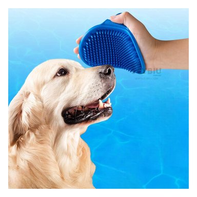 PEINE PERRO Y GATO RYBIU MA29129 REDONDO PARA MANO UTIL CELESTE + PAPEL DE REGALO