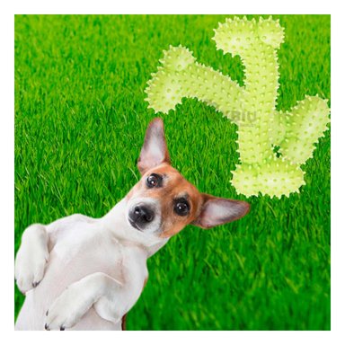 JUGUETE PERROS MA29650 RYBIU RESISTENTE EN TONO VERDE LIMON +STICKERS